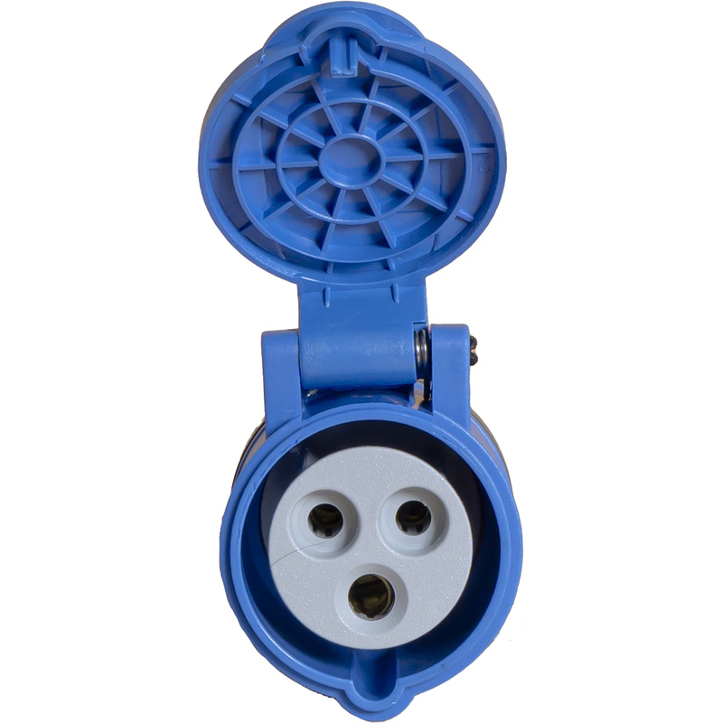 Power CEE contrastekker 3-polig 16A IP44 Blauw