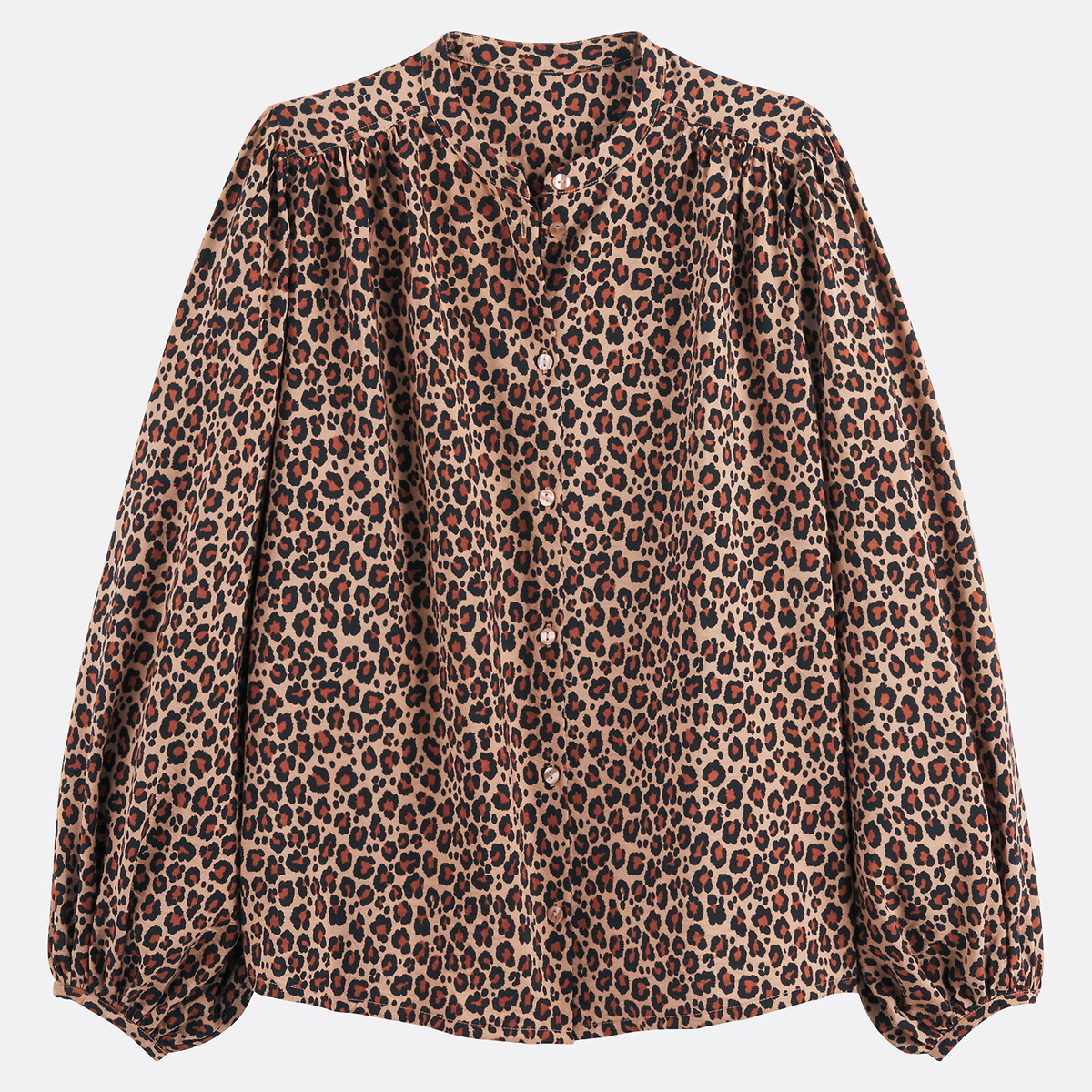 COLEÇÕES LA REDOUTE<br>Camisa Mao kraag, estampa luipaard, Assinatura LISE