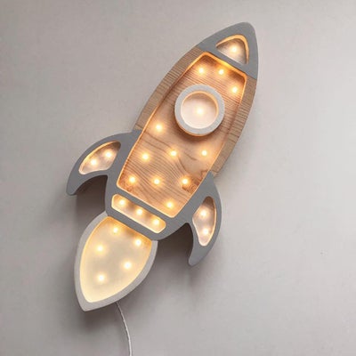 Little Lights Lampe Romrakett, Grey Wood