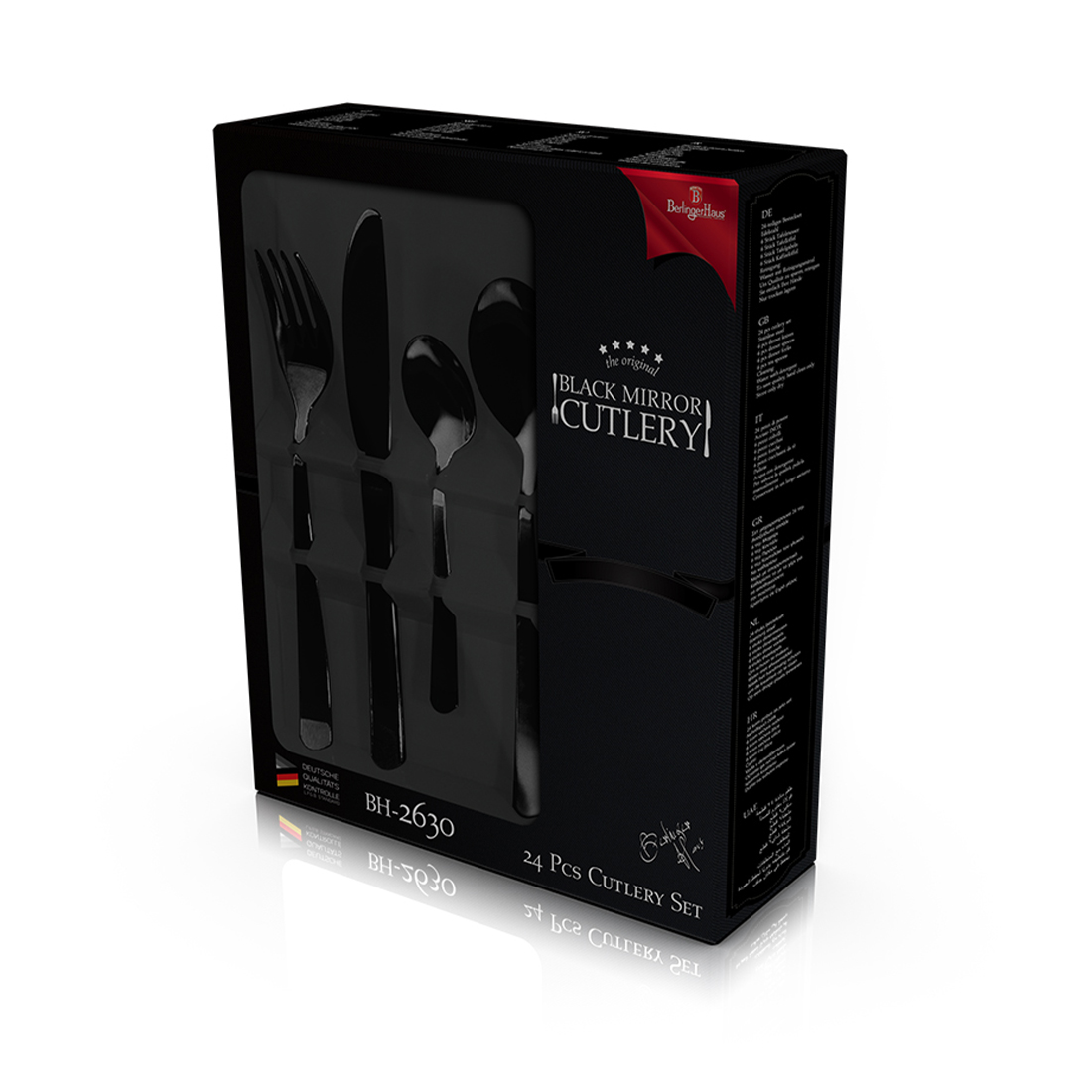 Berlinger Haus 24-teiliges Besteck-Set schwarz