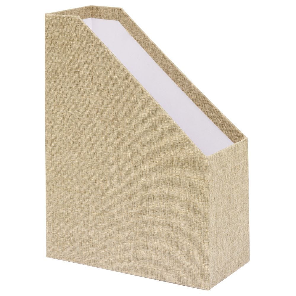 Porte-revues en carton finition lin 24.5X11,5xH32,5 cm