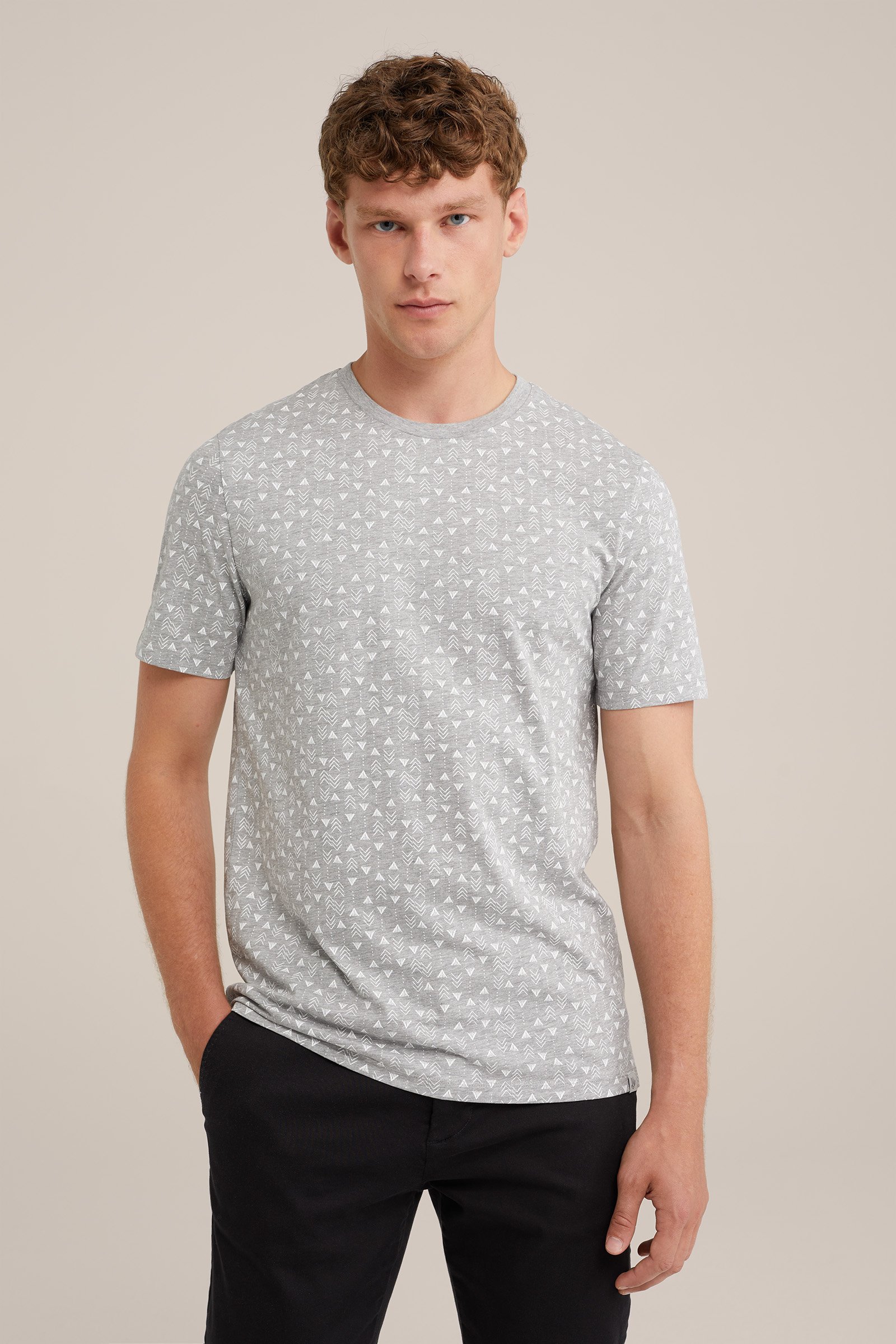 T-shirt met dessin WE Fashion Grijs