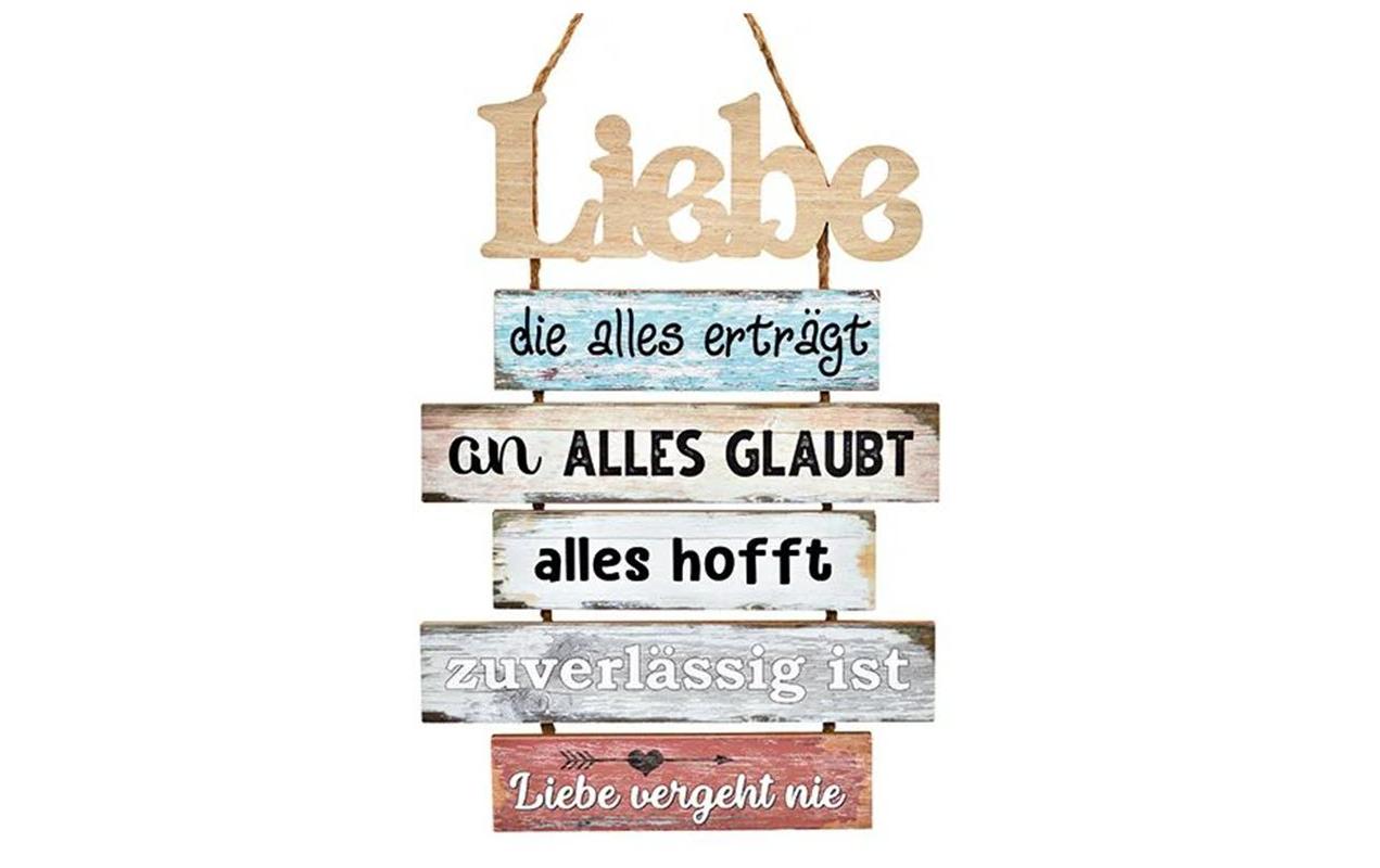 Schild Liebe 33 x 48 cm, HolzWandbild mit Liebessprüchen