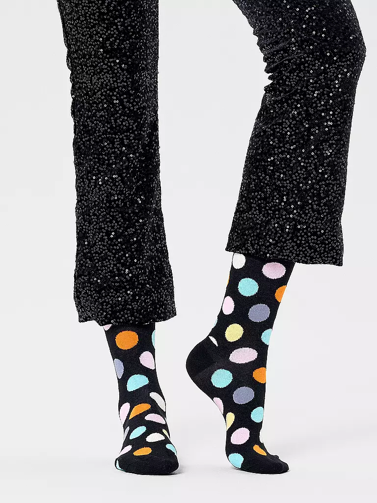 HAPPY SOCKS Damen Socken BIG DOT  36-40 black multi schwarz