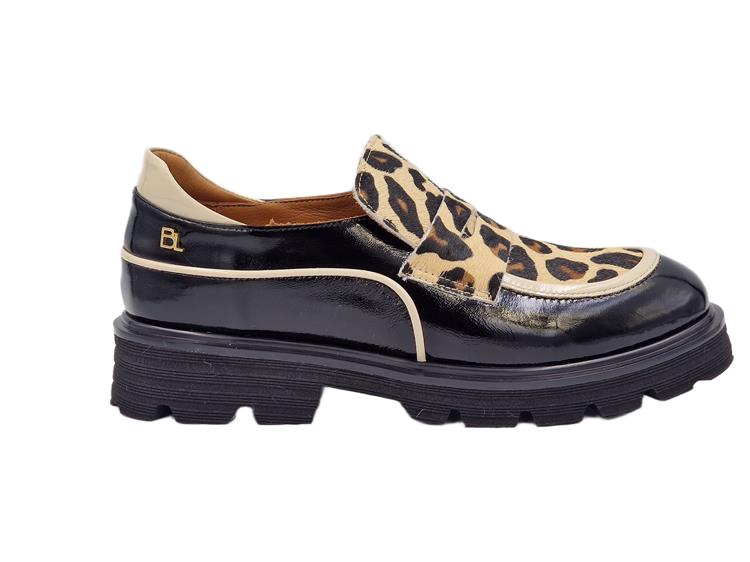 Babouche EVITA-21 BLACK/WHITE/LEO 382