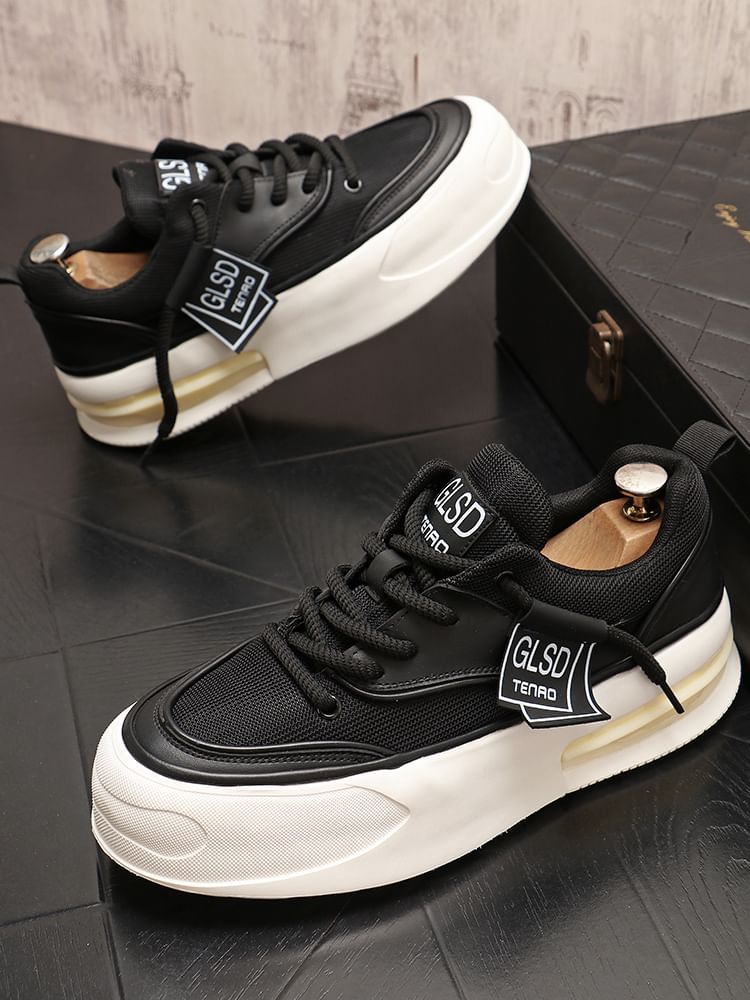 Mr Ozera - Platform Plain Lace Up Sneakers