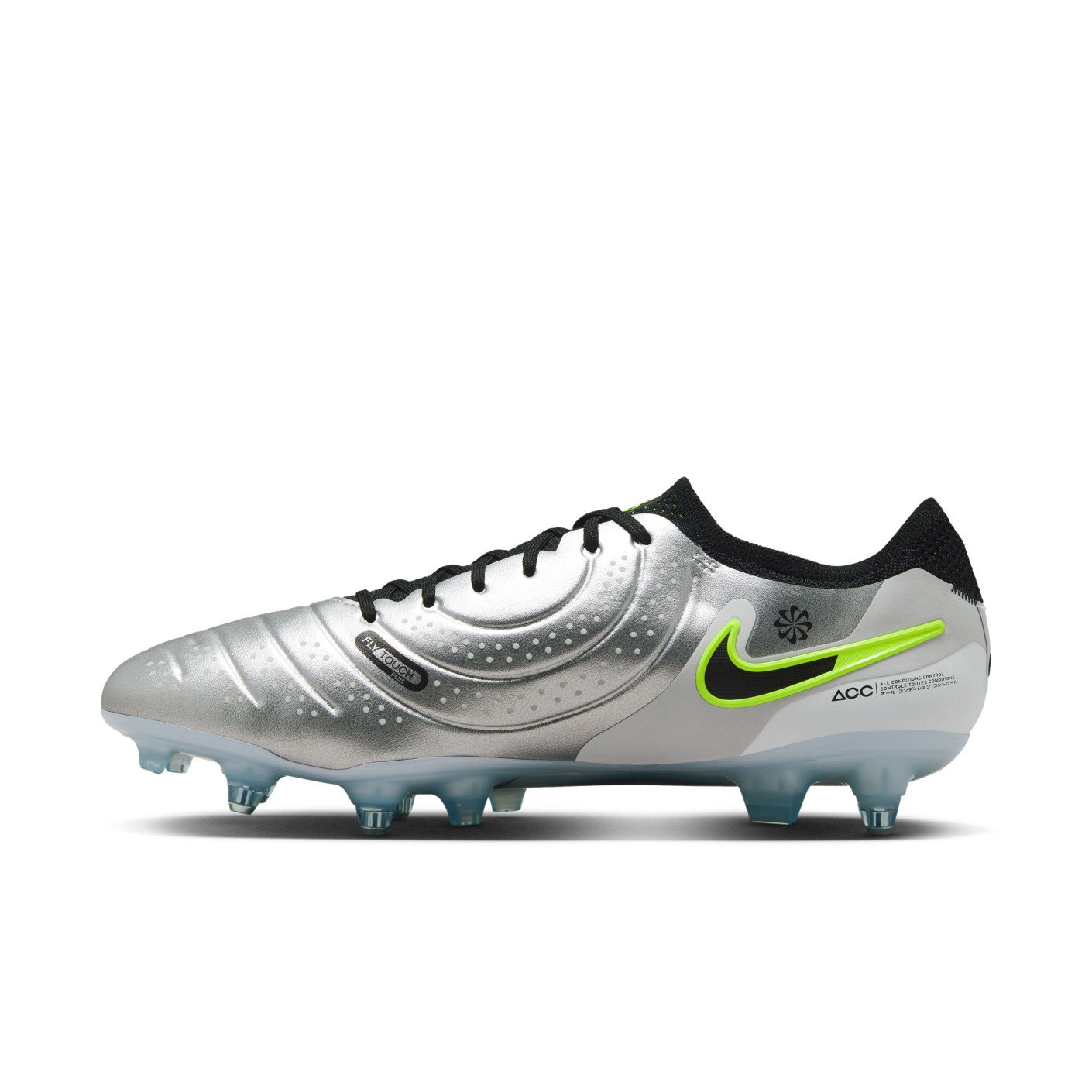 Nike Tiempo Legend 10 Elite IJzeren-Nop Voetbalschoenen (SG) Anti-Clog Zilver Zwart Neongeel