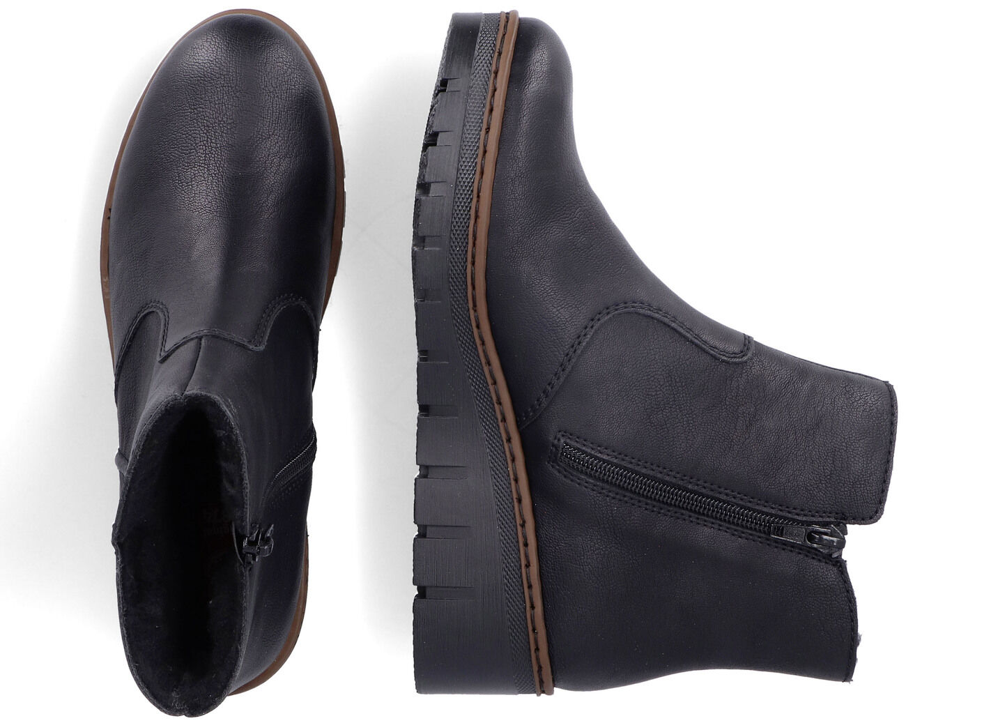 Rieker, gefütterte Damen-Stiefeletten, Winterschuhe, mit Reissverschluss