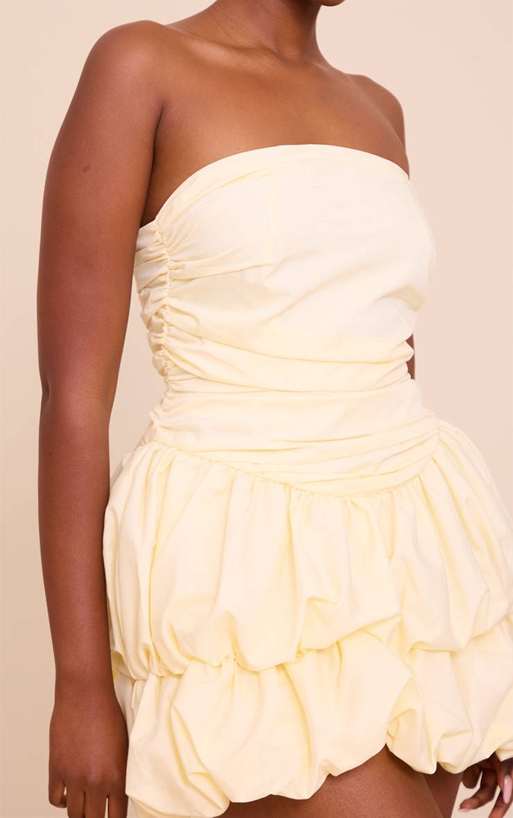 Citron Robe Mini Bouffante Bustier Froncée