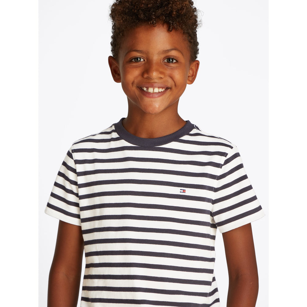Køb Tommy Hilfiger Dark Night Navy White Breton Stripe Essential Bomuld Reg T-Shirt