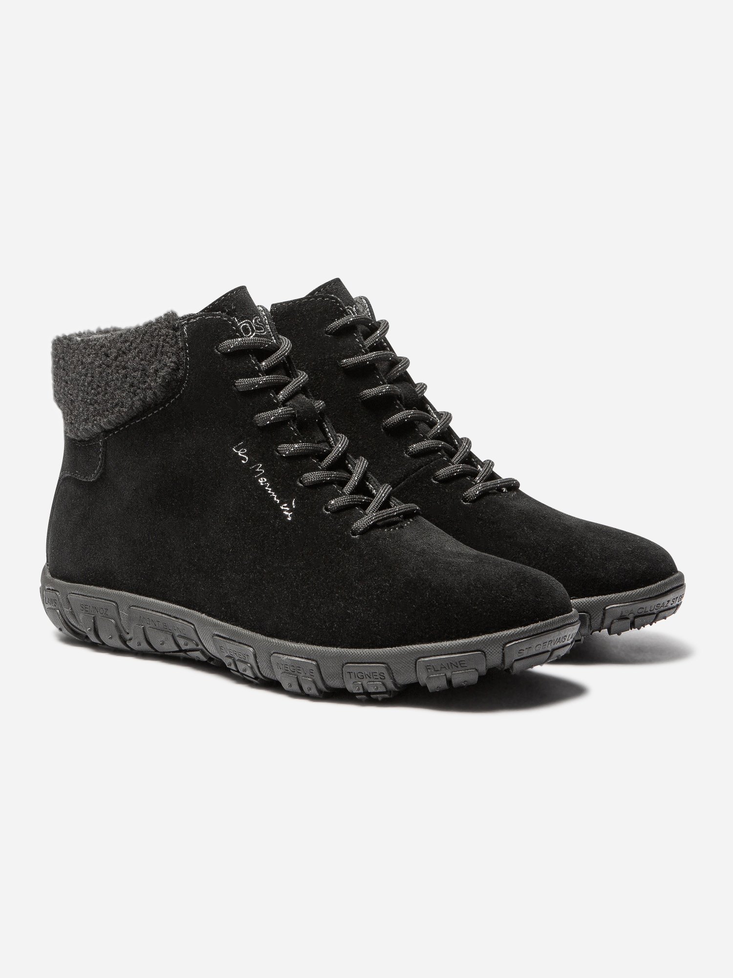 Boots Femme Doublée Feutrine Cuir Noir