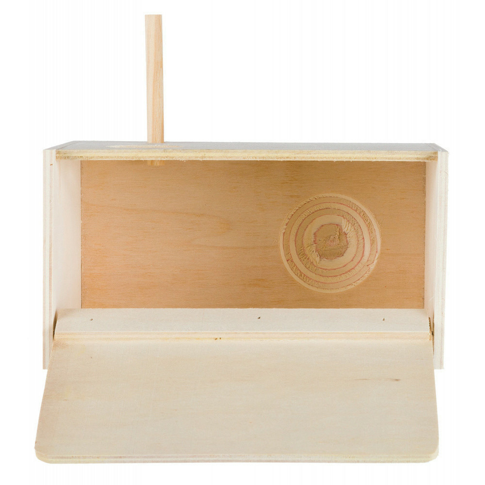 Nichoir en bois pour perruches 21 x 13 x 12 - ø 4 cm