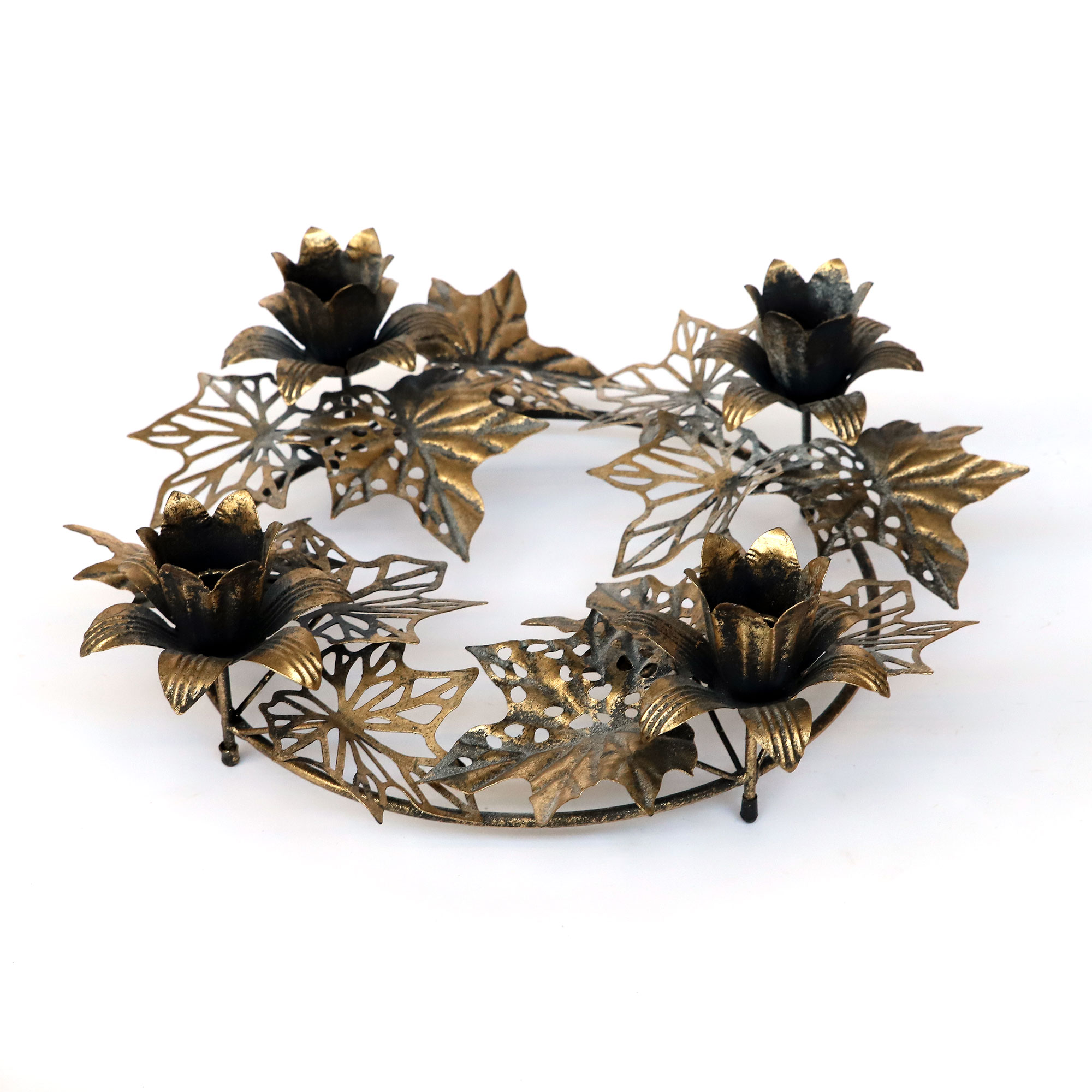 Kerzenkranz 'Elodie', antik gold, Ø 43 cm, H 13,5 cm von fischer's lagerhaus