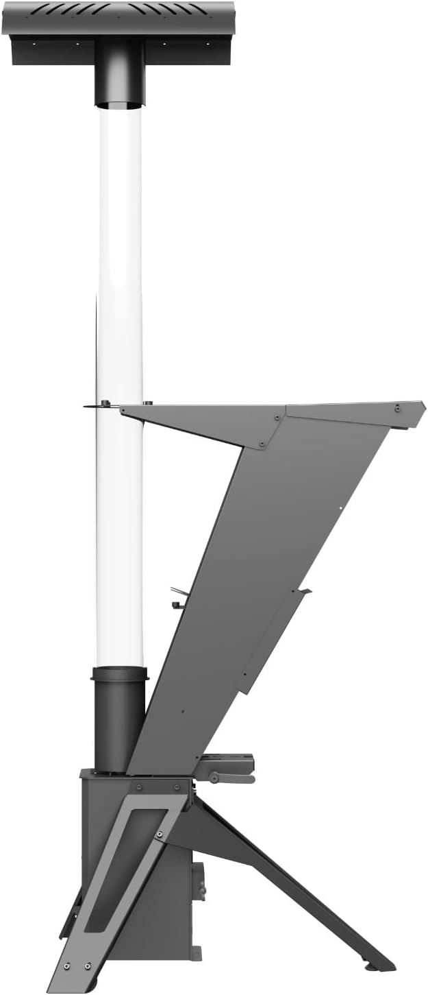 Babas Diamond Z Pellets Feuerrohr Pelletfackel Feuersäule 200 cm 12 kW Schwarz Metal Outdoor Terassenheizer Heizpilz