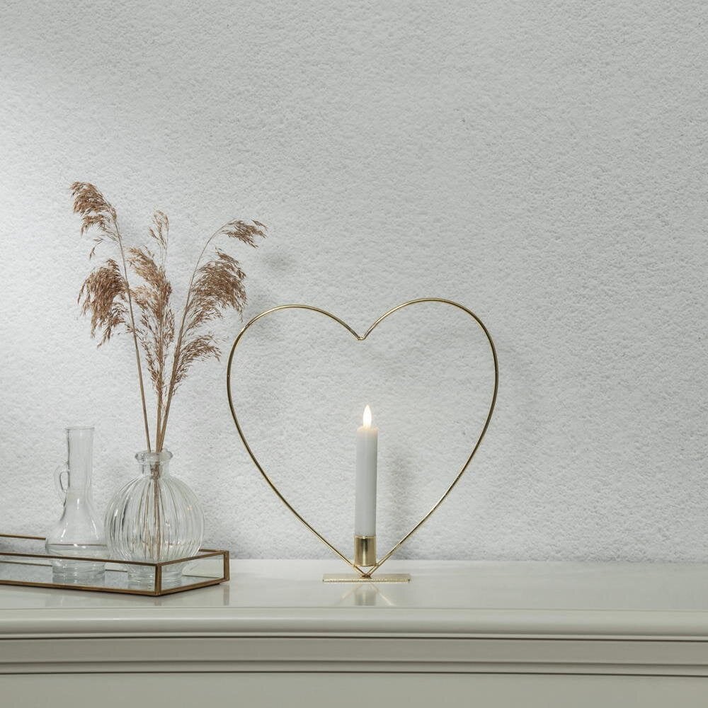 LED tafelkaars vlam hart in messing 0,06W