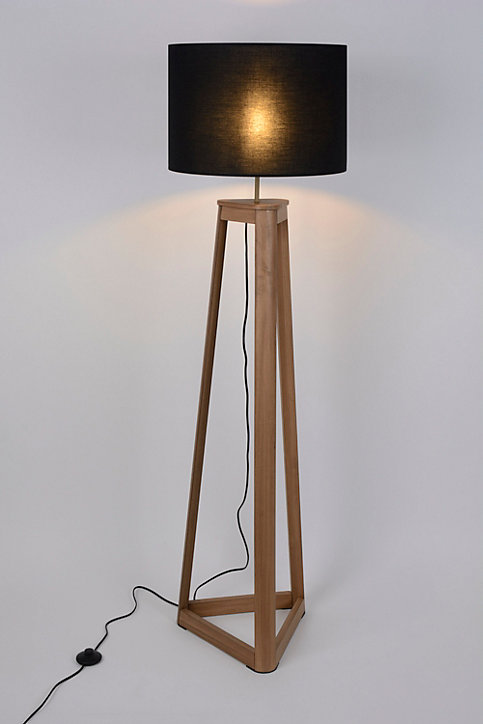 Lampadaire Honore Corep E27 IP20 60W bois foncé noir
