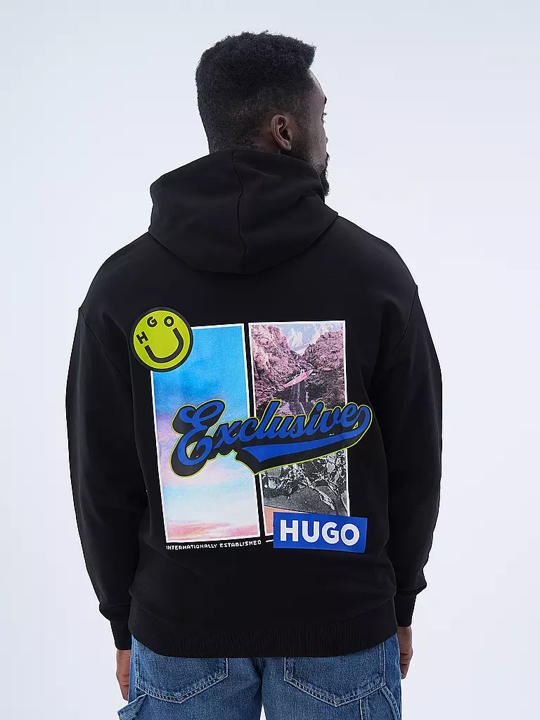 HUGO Kapuzensweater - Hoodie NERRAIN schwarz