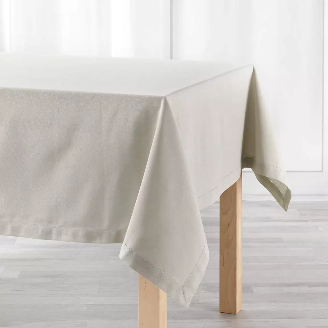 Nappe rectangulaire coton (140 x 240 cm) Charline Beige