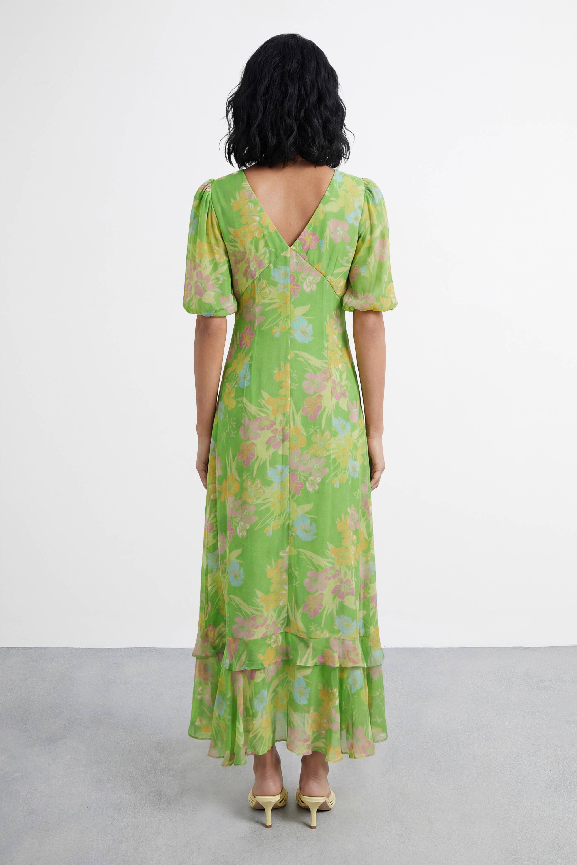 Warehouse Robe Mi-longue En Viscose Imprimée À Motif Floral