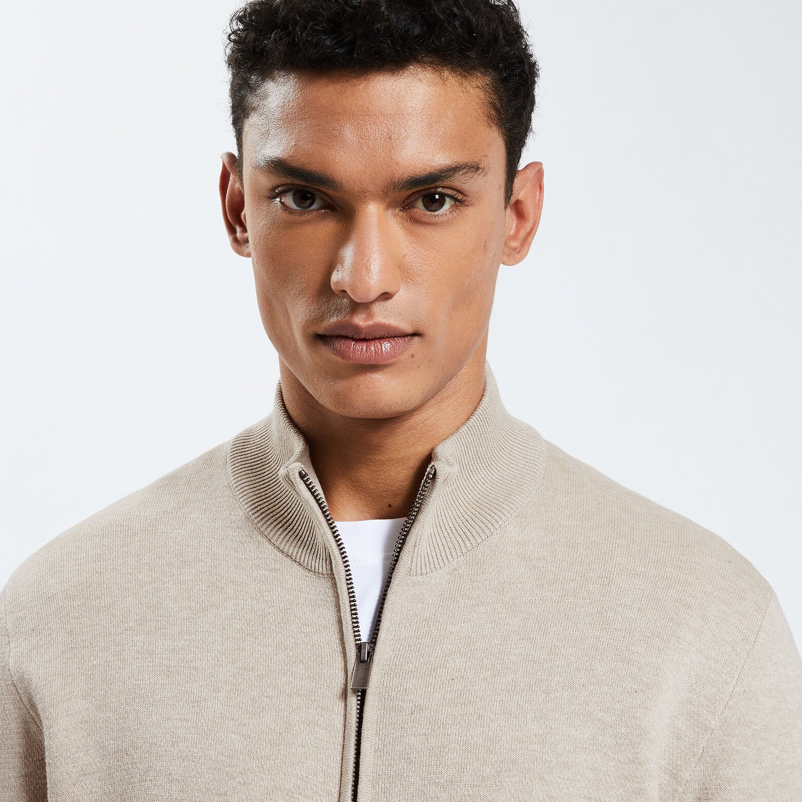 Gilet zippé Beige