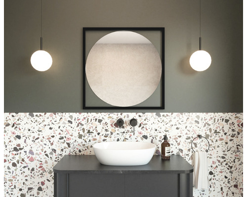 Badkamerspiegel Cordia QUADRO LINE Ø 63,5 cm zwart