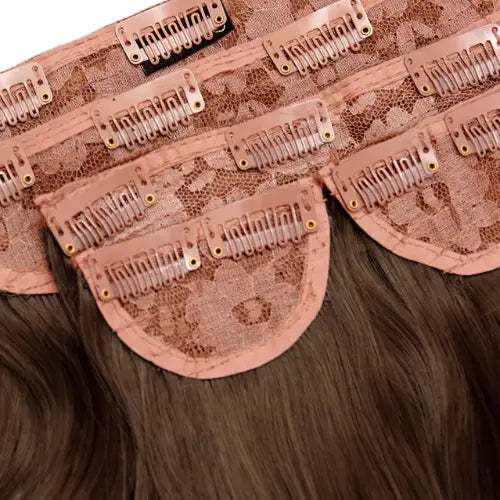 Super Thick 22 Inch 5 Piece Blow Dry Wavy Clip In Hair Extensions Chestnut