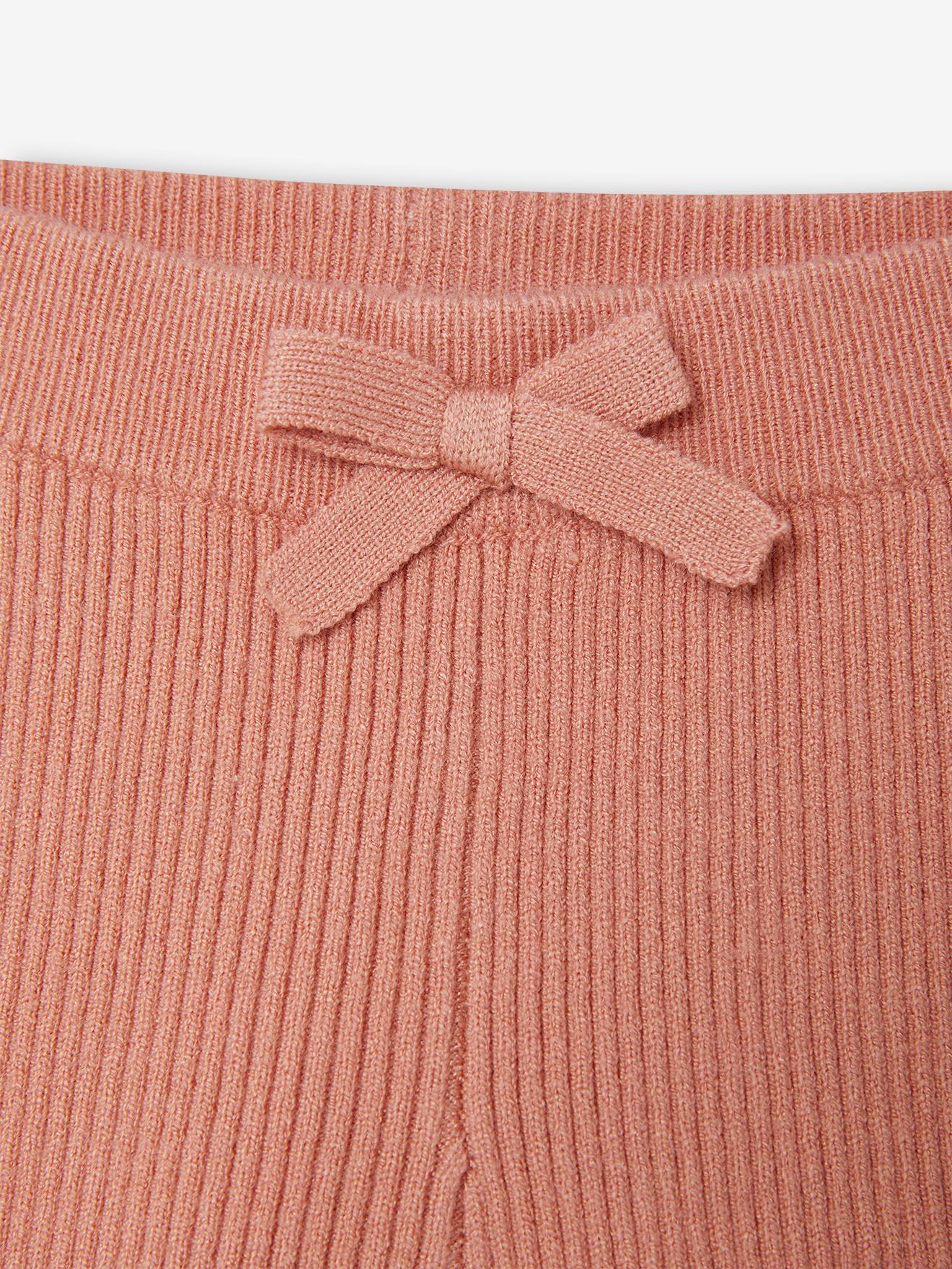 Calça legging de malha para bebê, bege liso tamanho médio