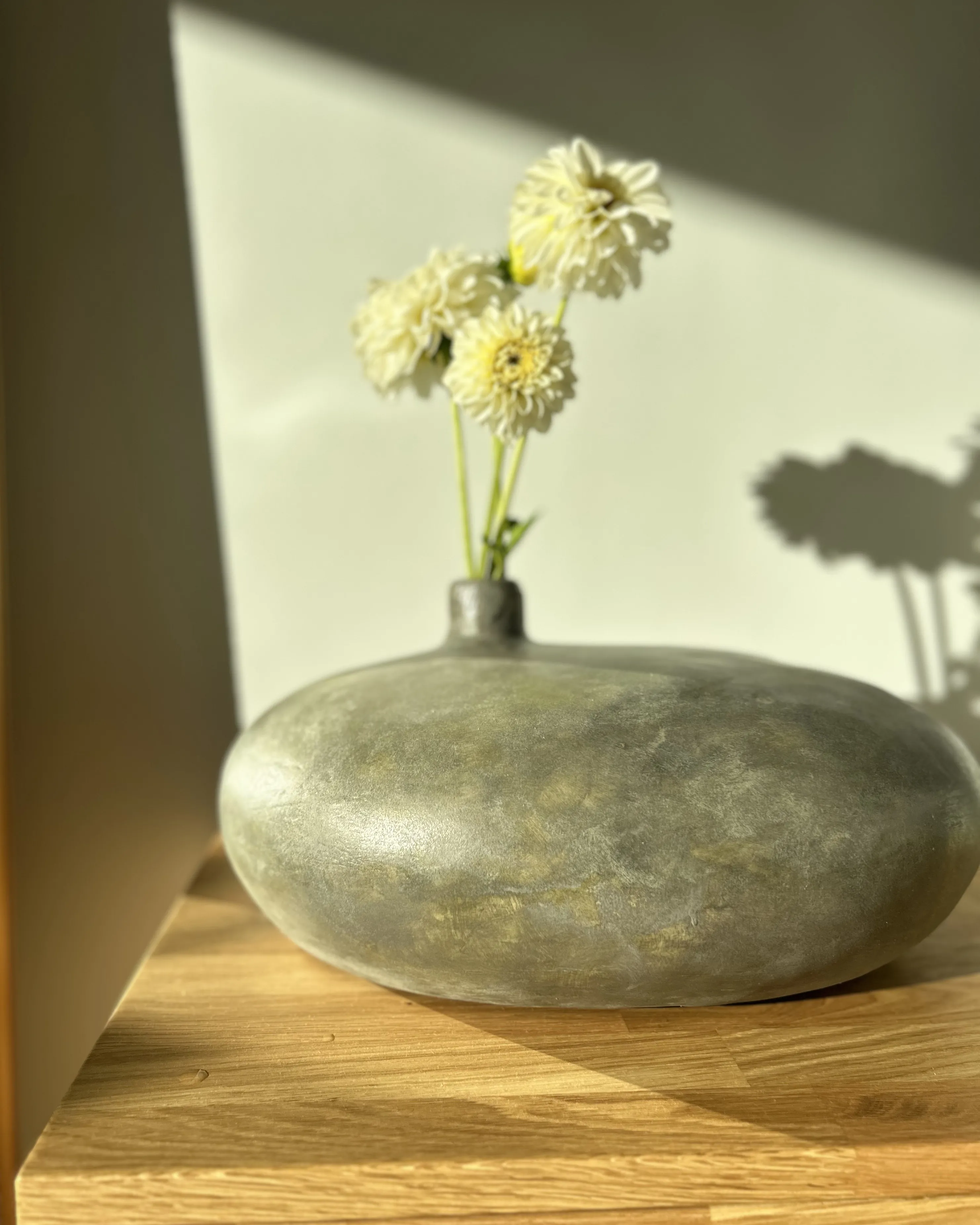 Decoratieve vaas RAWANG Keramiek 15 cm Grijs