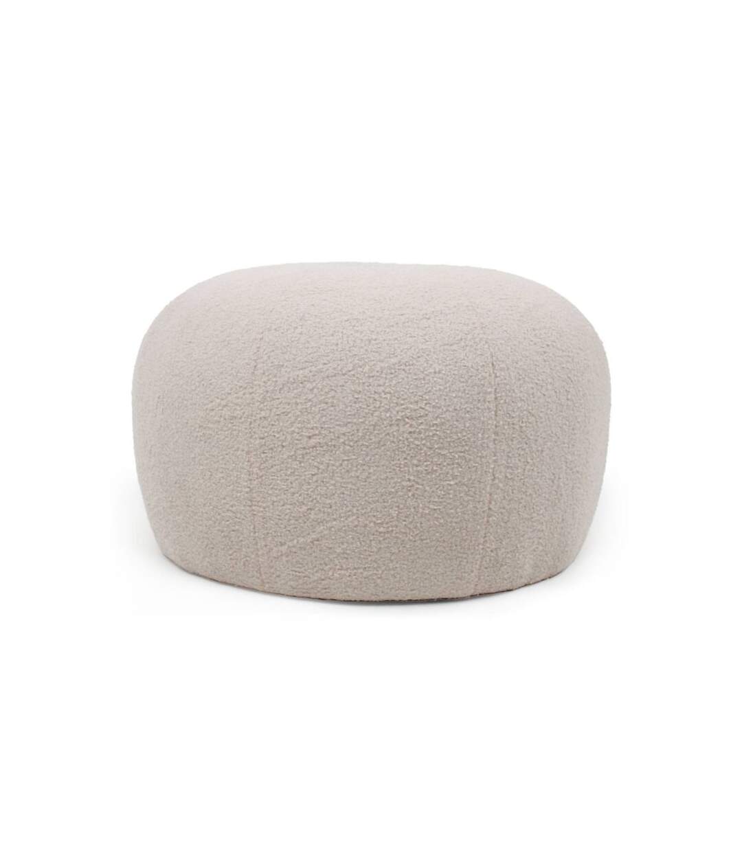 Paris Prix - Pouf Rond Bouclette pilou 55cm Beige