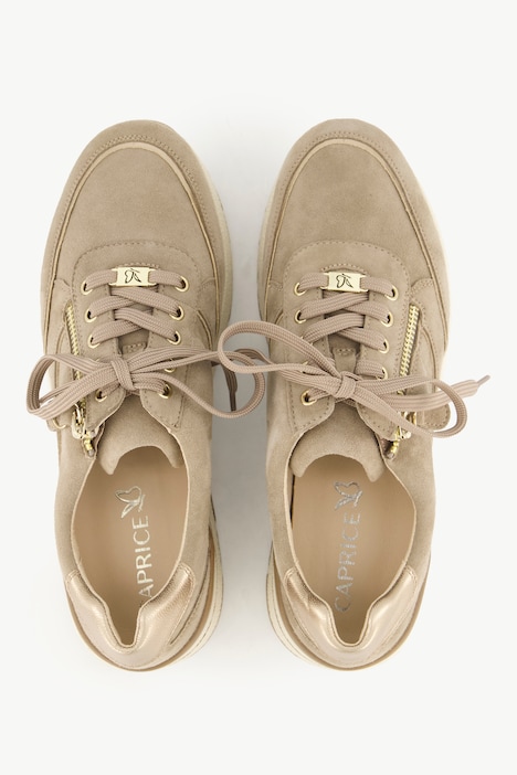 Caprice Leder-Sneaker, Zipper, Veloursleder, Weite H