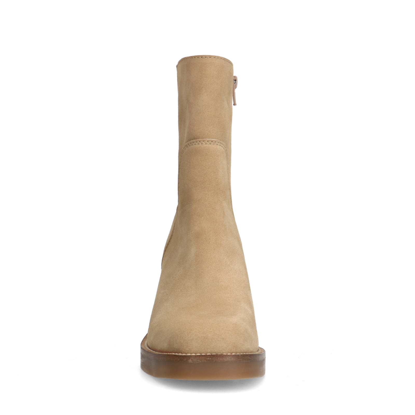 Beige suède enkellaarsjes