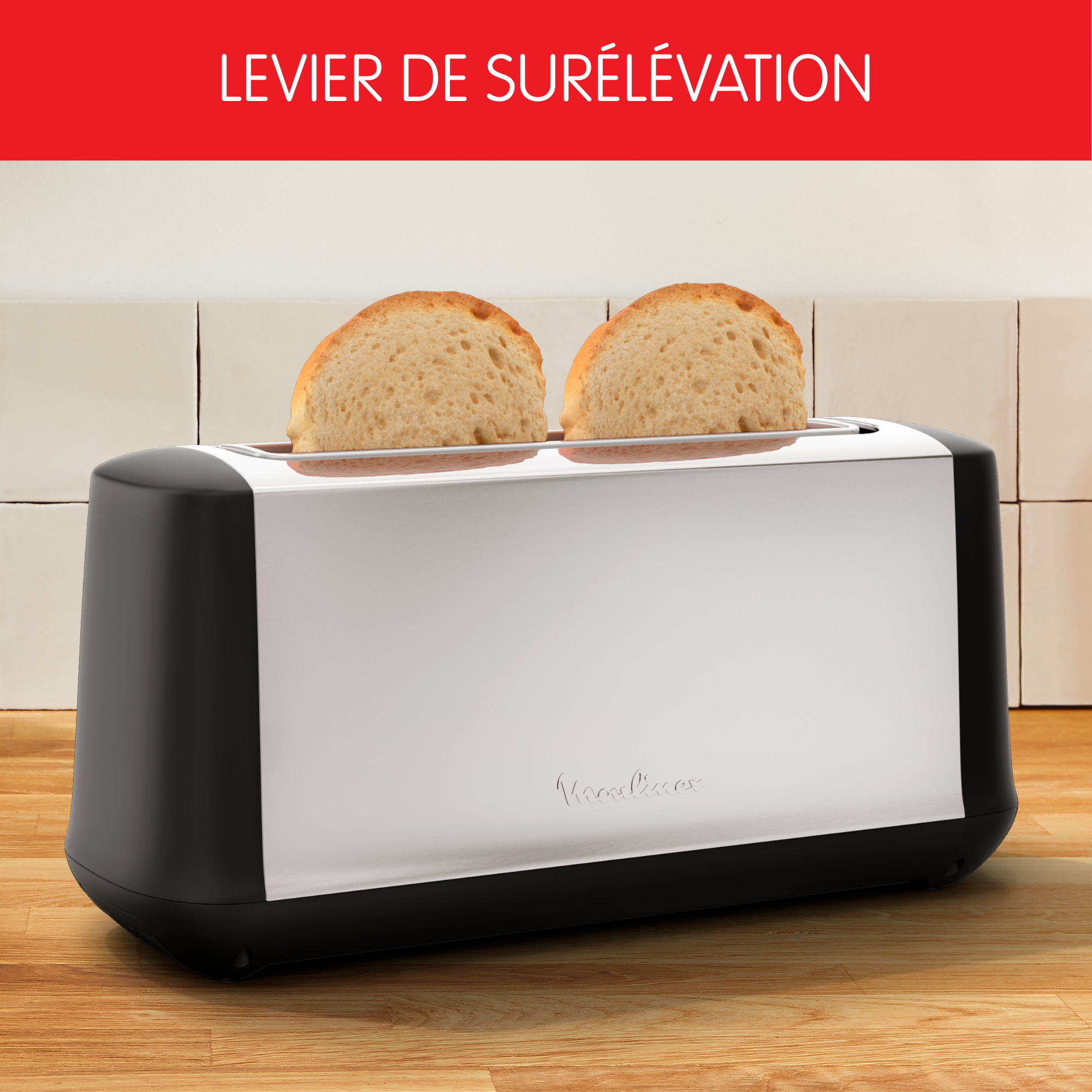Grille pain Subito Inox, 1 longue fente longue 25 cm, 7 niveaux de dorage