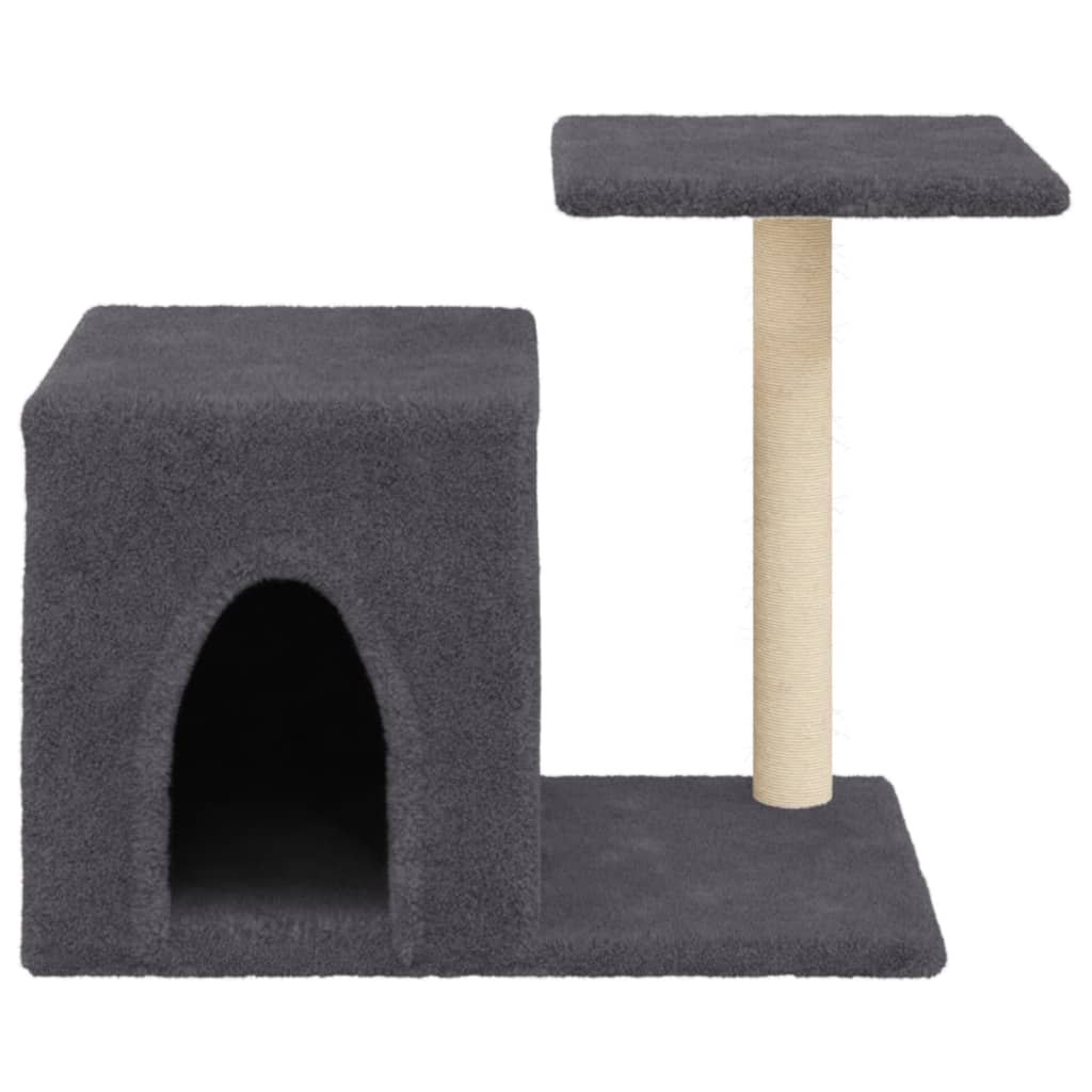 Arranhador para gatos vidaXL com hastes de sisal cinza escuro, 50,5 cm