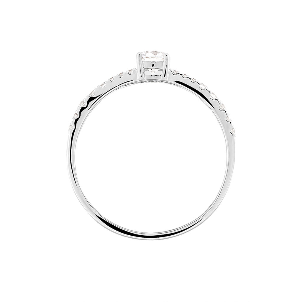 Bague Solitaire Francoise-marie Or Blanc Oxyde De Zirconium