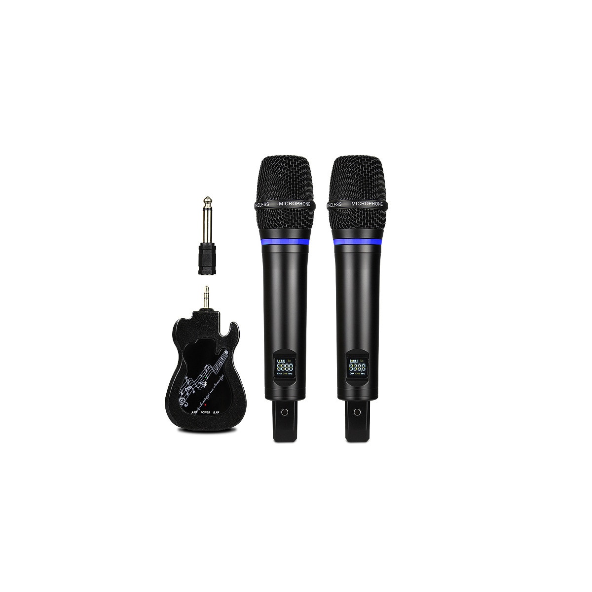 Trådløs mikrofon Bluetooth-reverb med Android-portkabel, 2 stk. Sort