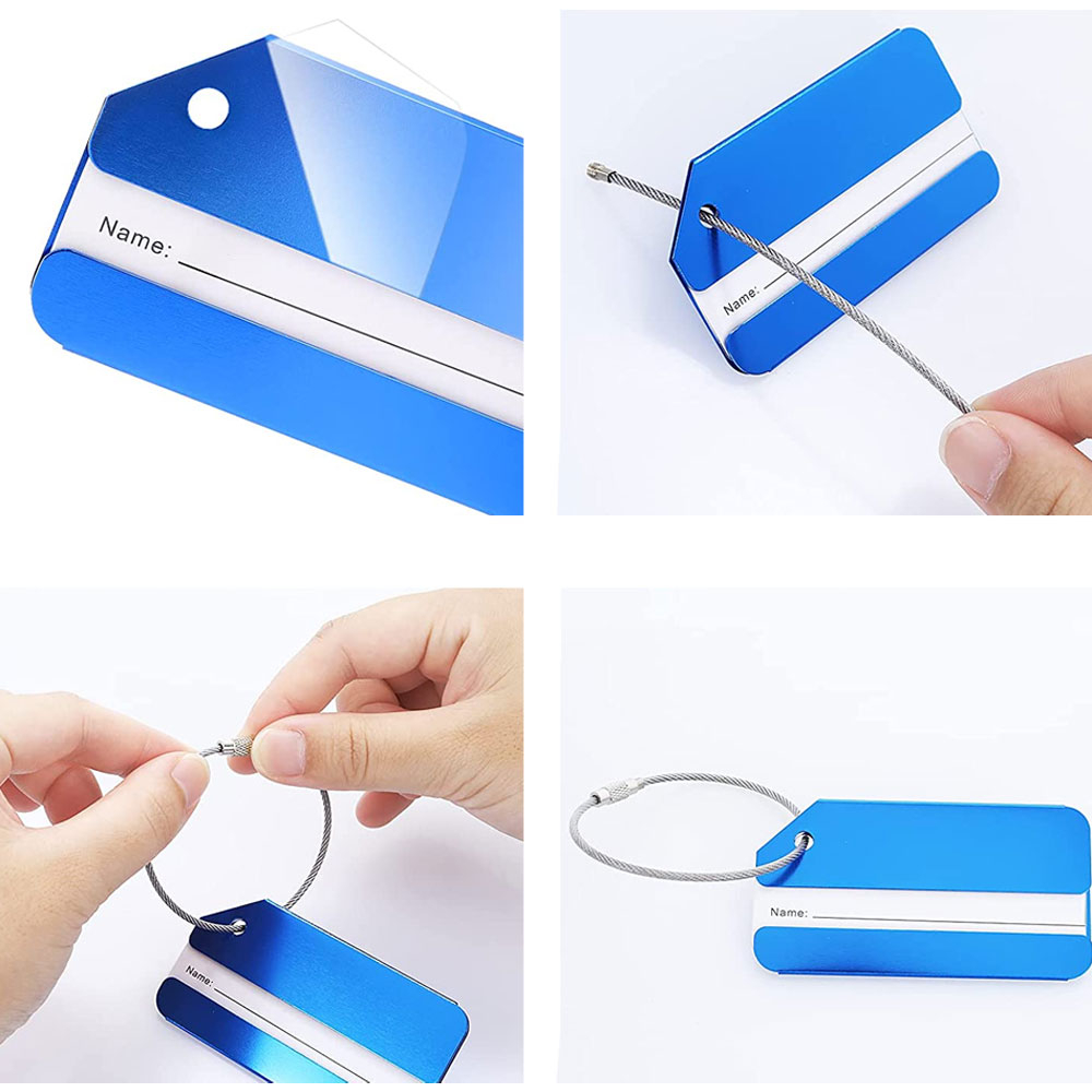 (8er Set) Aluminium Kofferanhänger Gepäck Etiketten Luggage Tag mit Adressschild - Bunt
