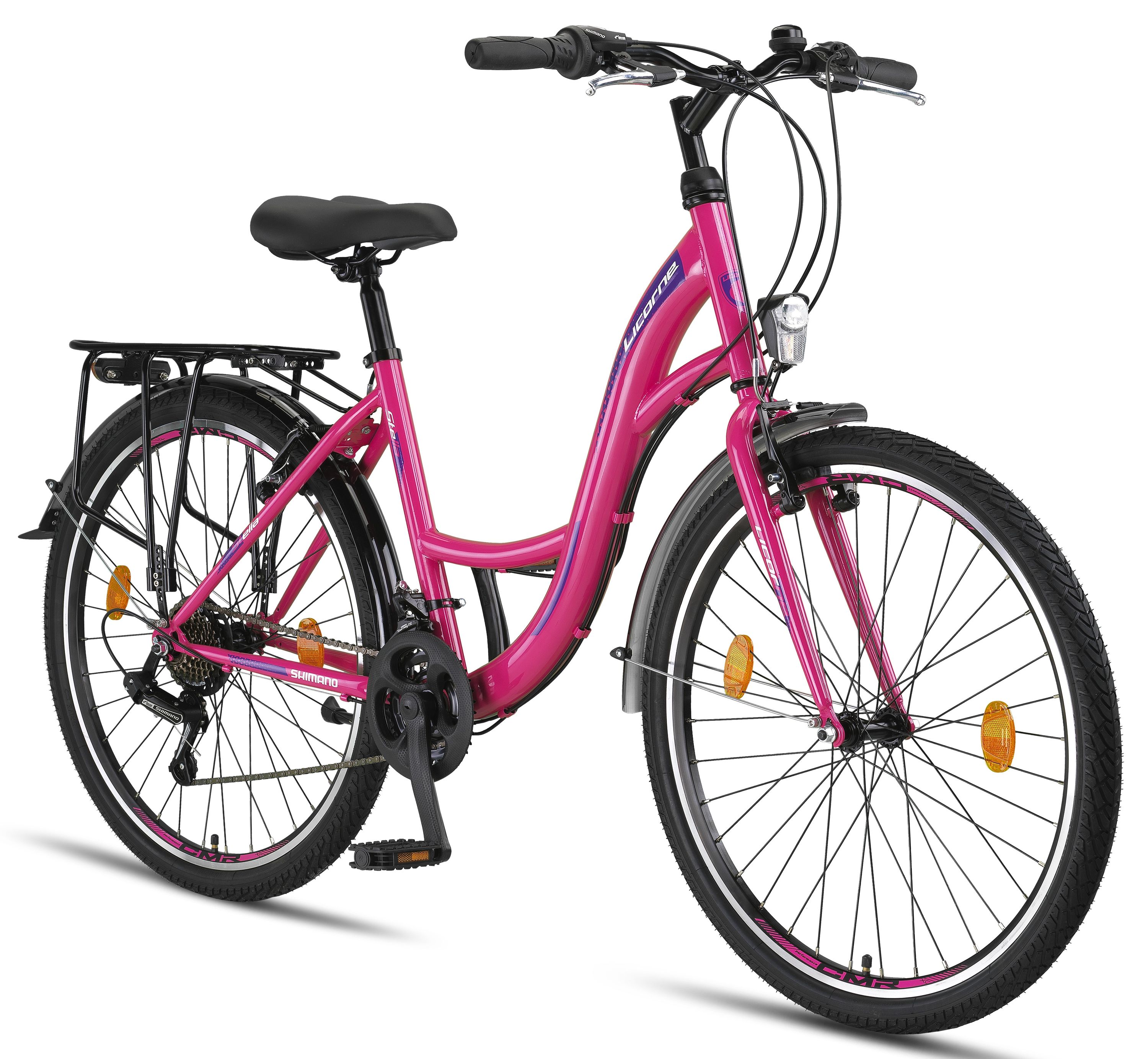 Licorne Bike Stella Premium City Bike 20,24,26 und 28 Zoll Fahrrad für Mädchen Herren und Damen 21 Gang (6 Gang bei 20 Zoll) Holland Citybike
