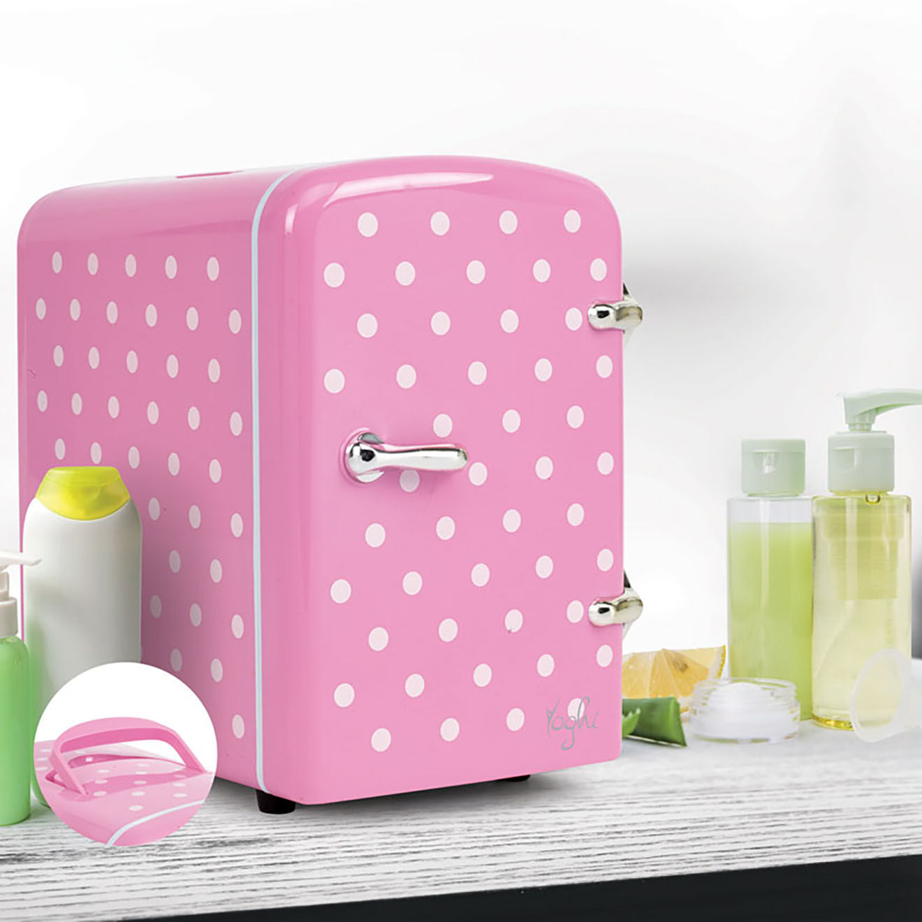 Yoghi Mini réfrigérateur beauté rose - 13x21x14 cm