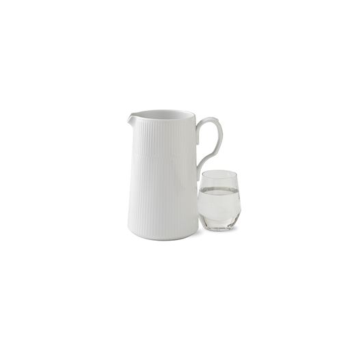 Royal Copenhagen Hvid Riflet Kande, 1,6 L