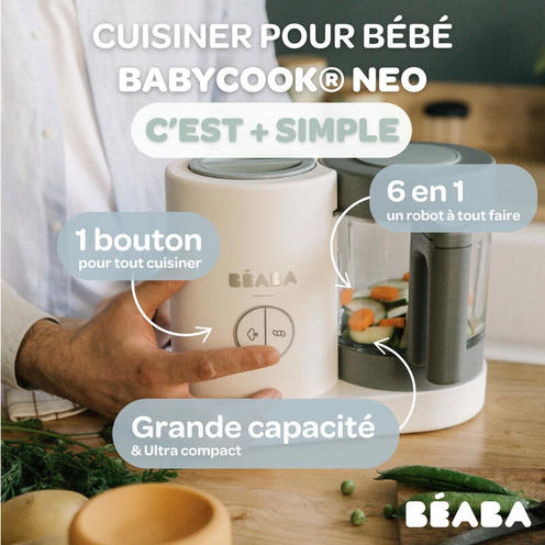 Babycook Néo Robot Cuiseur Bébé 6 en 1 Gris et Blanc - BEABA