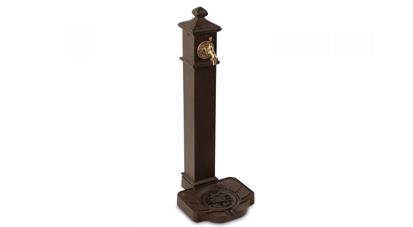 Fontaine de jardin aluminium-métal marron 33x29x80cm