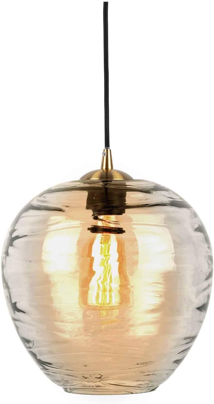 Leitmotiv [DL] Pendant lamp Glamour Globe Glass Amber Brown -