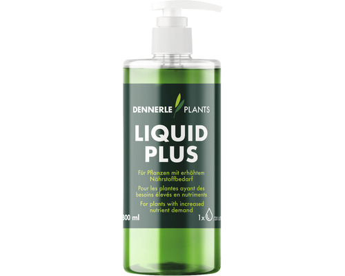 DENNERLE PLANTS Liquid Plus aquariumplantenmeststof 300 ml met NPK, ijzer en sporenelementen, perfect voor aquascaping met hoge voedingsbehoefte
