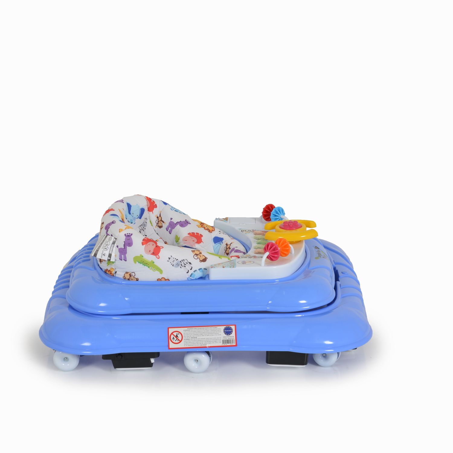 Moni Lauflernhilfe Jungle Fun+ Spielcenter Musik Licht, höhenverstellbar Stopper blau