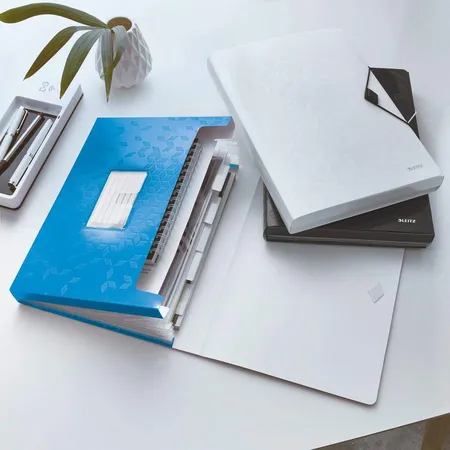 Leitz WOW Projektmappe, A4, 6 Fächer, Blau Metallic