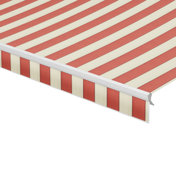 Schulprand (volant) recht streep rood/wit (kleurnr. 8211) op maat