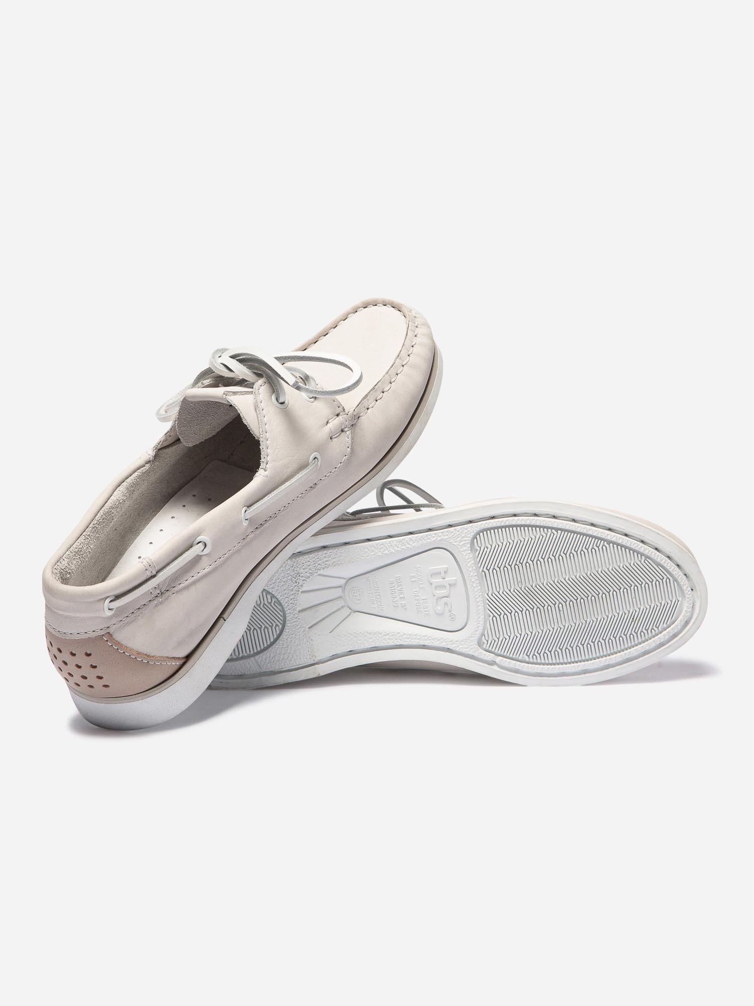 Chaussures Bateau Femme Cuir Blanc