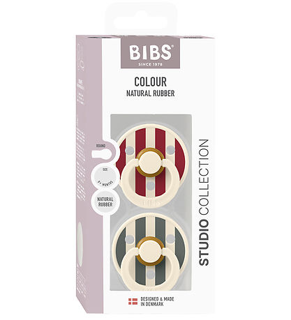 BIBS Colour Schnuller - Gr. 1 - 2er-Pack - Rund - Ruby Kiefer Mi
