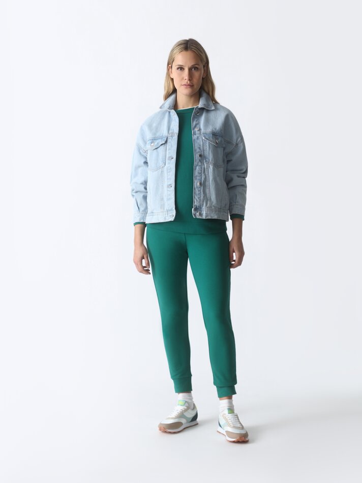 Calça de gestante estilo jogger - Verde Médio