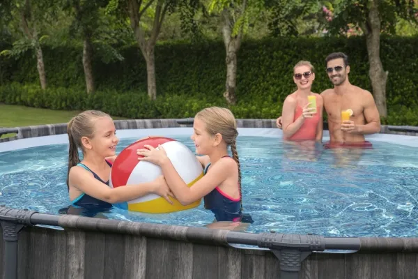 Bestway 5614Z, 13030 L, Indrammet pool, Voksen & barn, Stige, Træ, 47,4 kg